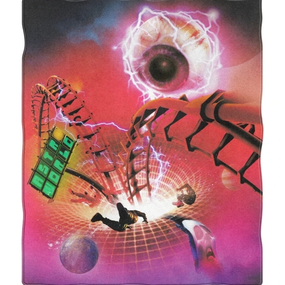 Travis Scott Astroworld Festival Roller Coaster Fleece Throw Blanket New - Picture 1 of 2